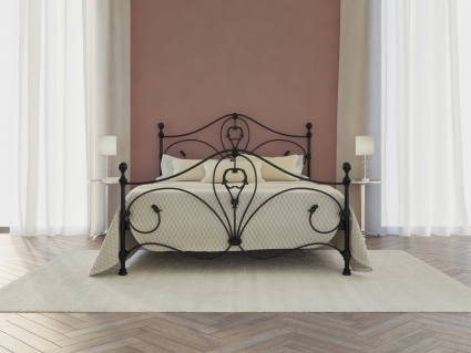 Кровать Dream Master Милания 180х200 черно-глянцевого цвета с изголовьем, без ящиков