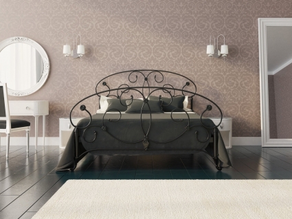 Кровать Dream Master Арина 180х200 черно-глянцевого цвета с изголовьем, без ящиков