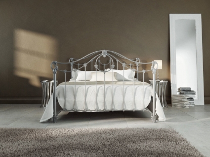 Кровать Dream Master Сильва 120х200 серебристого цвета с изголовьем, без ящиков