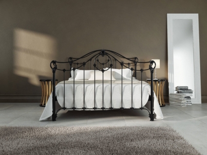 Кровать Dream Master Сильва 140х200 черно-глянцевого цвета с изголовьем, без ящиков