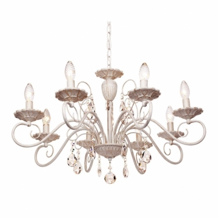 Подвесная люстра Silver Light Laura 259.51.8 в стиле прованс, цвет белый