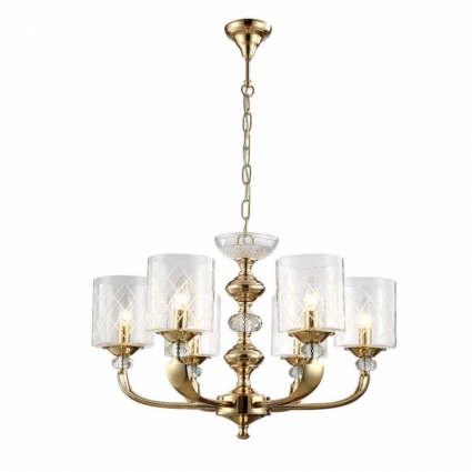 Подвесная люстра Crystal Lux Gracia SP6 Gold в классическом стиле, мощность 360 Вт