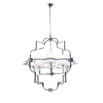 Подвесная люстра Lumina Deco Baltimore LDP 8020-4 CHR+WT в стиле модерн, цвет белый
