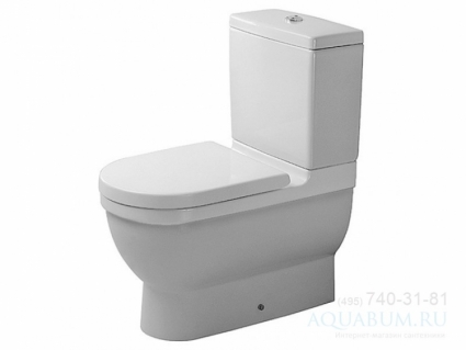 Унитаз напольный Duravit Starck 3  белый, антивсплеск, 36x65.5 см