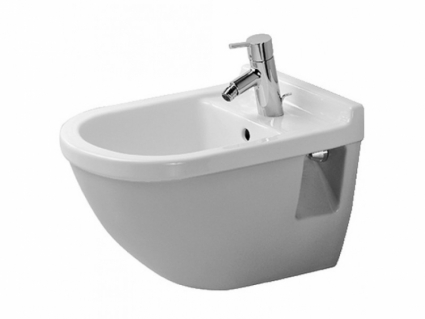Биде подвесное Duravit Starck 3 compact цвет белый, овальное, антивсплеск, 36.5x47.5 см