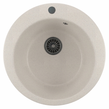 Мойка кухонная Mixline ML-GM13 белый матовая, круглая, 49.5x49.5 см