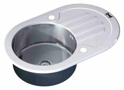 Мойка кухонная Zorg Inox Glass GL-7851-OV-WHITE белое стекло брашированная, овальная, 78x51 см