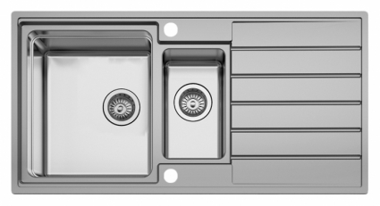 Мойка кухонная Seaman Eco Roma SMR-9750B с клапан-автоматом, брашированная, прямоугольная, 97x50 см
