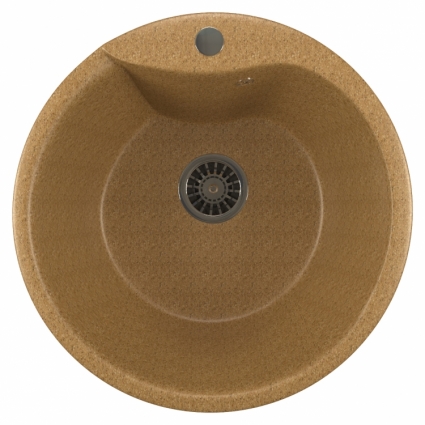 Мойка кухонная Mixline ML-GM12 песочный матовая, круглая, 48.5x48.5 см