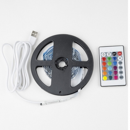 Светодиодная лента Uniel 4W/m RGB 3M ULS-U12 3M/RGB/1.5M/USB/RC IP20 RUA02C24 UL-00007534 в современном стиле, цвет белый