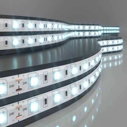Светодиодная влагозащищенная лента Elektrostandard 14,4W/m 60LED/m 5050SMD холодный белый 5M 4690389167751, цвет белый, мощность 72 Вт