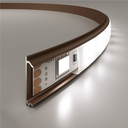 Профиль гибкий алюминиевый с экраном Elektrostandard LL-2-ALP012 4690389170522, в современном стиле, цвет латунь