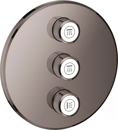 Переключатель потоков Grohe Grohtherm SmartControl 29122A00 на три потребителя, темный графит, нажимной, черный