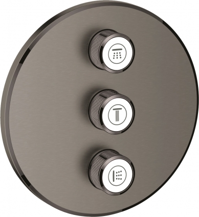 Переключатель потоков Grohe Grohtherm SmartControl 29122AL0 на три потребителя, темный графит, нажимной, черный