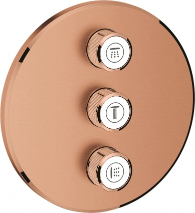 Переключатель потоков Grohe Grohtherm SmartControl 29122DL0 на три потребителя, теплый закат, нажимной, медь