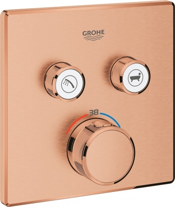Термостат Grohe Grohtherm SmartControl 29124DL0 для ванны с душем, теплый закат, термостат, медь
