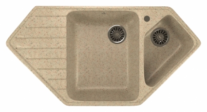 Мойка кухонная Mixline ML-GM25 светло-розовый матовая, многоугольная, 97x50.5 см