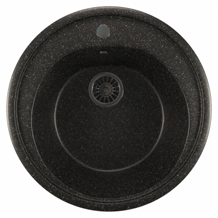 Мойка кухонная Mixline ML-GM11 черный матовая, круглая, 50.5x50.5 см