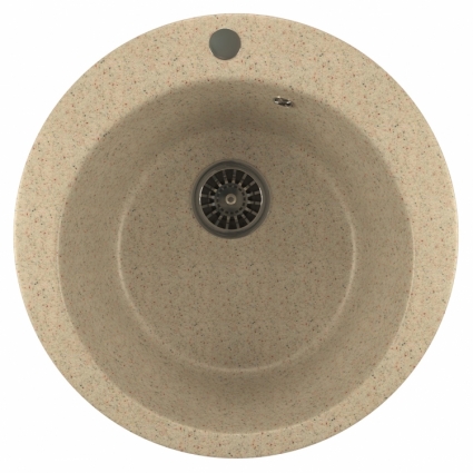 Мойка кухонная Mixline ML-GM13 светло-розовый матовая, круглая, 49.5x49.5 см