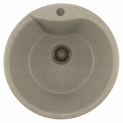 Мойка кухонная Mixline ML-GM12 серый матовая, круглая, 48.5x48.5 см