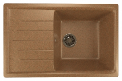 Мойка кухонная Mixline ML-GM19 терракот матовая, прямоугольная, с крылом, 75x49.5 см