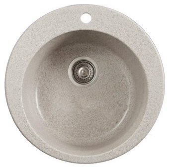 Мойка кухонная Whinstone Арго 1B серый круглая, 50.5x50.5 см