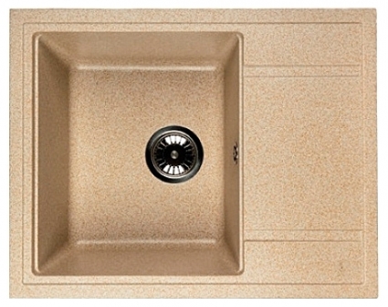 Мойка кухонная Whinstone Мунго 650 жасмин прямоугольная, с крылом, 65x50.5 см