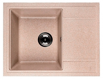 Мойка кухонная Whinstone Мунго 650 бежевый прямоугольная, с крылом, 65x50.5 см