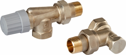 Вентиль Royal Thermo термостатический 1/2" Click, угловой осевой, комплект
