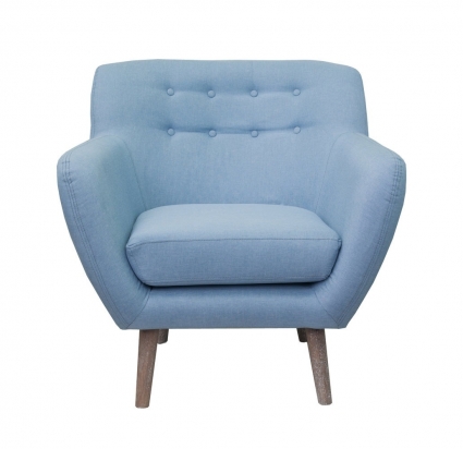 Низкое кресло Mak-interior FULLER BLUE голубого цвета для отдыха, с подлокотниками