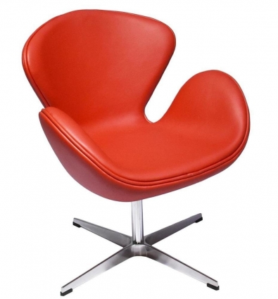 Кресло bradexhome Swan Chair красного цвета для отдыха, с подлокотниками