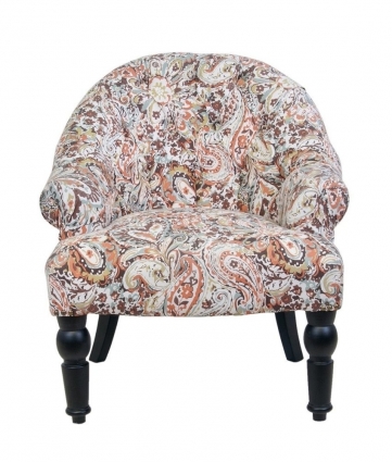 Кресло Mak-interior Desta orange flower для отдыха, с подлокотниками
