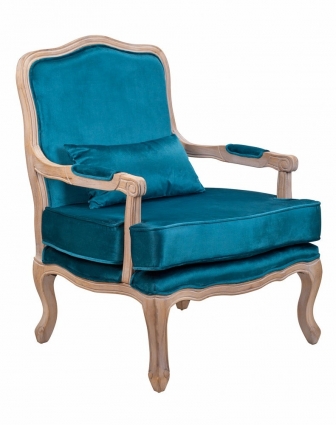 Кресло Mak-interior Nitro blue natural синего цвета для отдыха, с подлокотниками