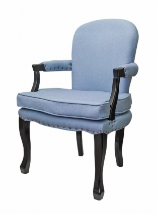 Кресло Mak-interior Anver blue голубого цвета для отдыха, с подлокотниками