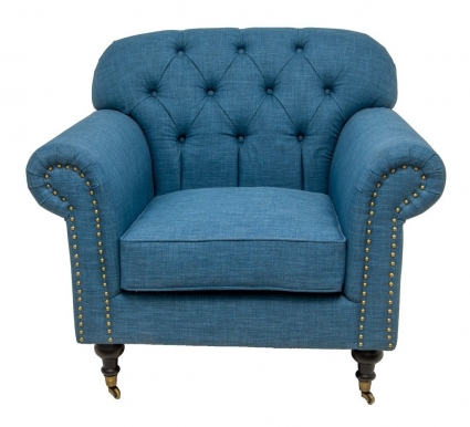 Кресло Mak-interior Kavita blue для отдыха, с подлокотниками