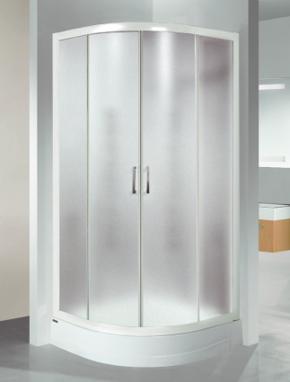 Душевой уголок Sanplast KP4/TX4 800x800x1850 стекло кора, профиль белый, четверть круга, двери раздвижные