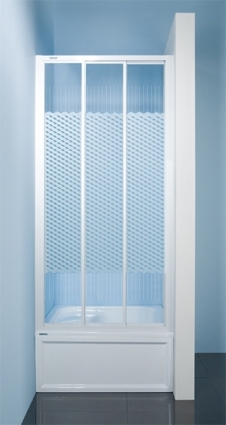 Душевая дверь в нишу Sanplast DTR (900-950)x1850 стекло W5 узор раздвижная, профиль белый
