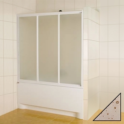 Шторка на ванну Sanplast DTr-W 1600x1400 пластик раздвижная, стекло матовое