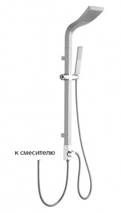 Душевая стойка Gllon SL098-CS-1 хром, штанга 105 см