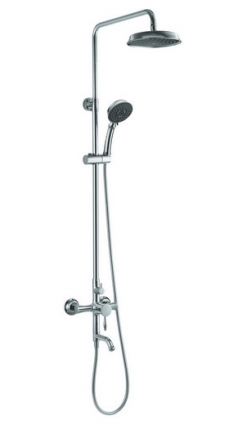 Душевая стойка Gllon C013 CP хром, штанга 120 см, шланг 150 см