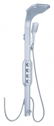 Душевая стойка Gllon SK088-1CS хром, штанга 128.8 см, шланг 150 см