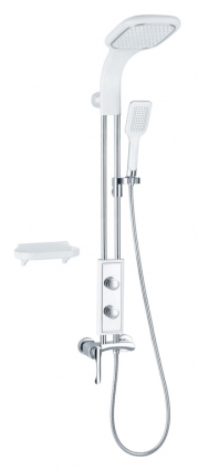 Душевая стойка Gllon SF1101W штанга 109 см, шланг 150 см