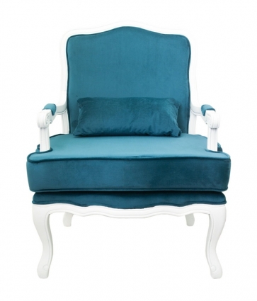 Полукресло Mak-interior Nitro blue+white с голубой обивкой, для отдыха, с подлокотниками