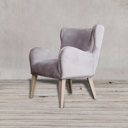 Полукресло ROOMERS FURNITURE Лори серого цвета для отдыха, с подлокотниками