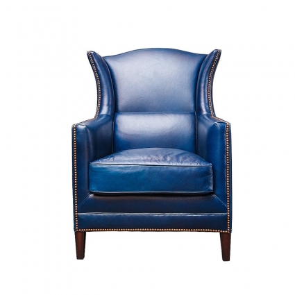 Кресло ROOMERS FURNITURE синего цвета для отдыха, с подлокотниками