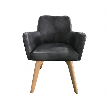 Полукресло ROOMERS FURNITURE с обивкой из натуральной кожи, для отдыха, с подлокотниками