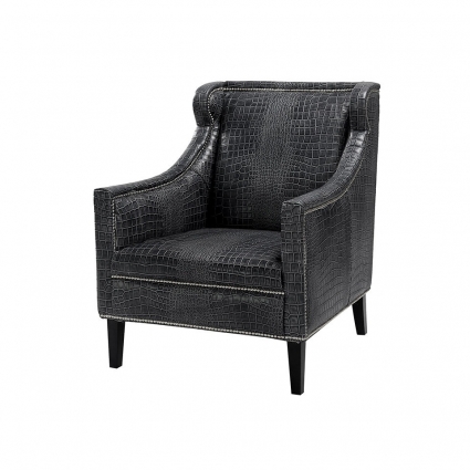 Кресло ROOMERS FURNITURE с обивкой из натуральной кожи, для отдыха, с подлокотниками