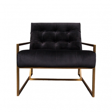 Кресло ROOMERS FURNITURE черного цвета для отдыха, с подлокотниками