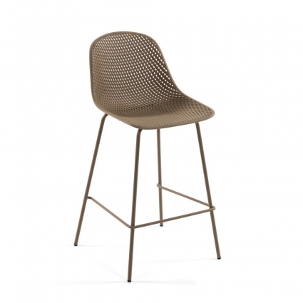 Барный стул La Forma Quinby Beige коричневого цвета 48x47x107 см,  стиль современный