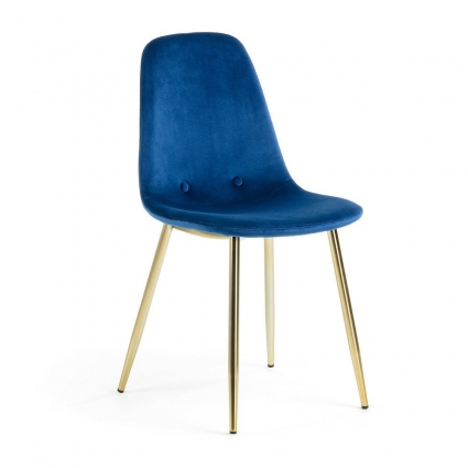 Стул La Forma Lissy синего цвета 46x50x86 см,  стиль современный